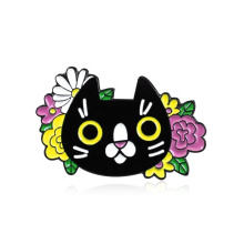 Black kitten style cartoon custom badge factory direct sale metal lapel pins